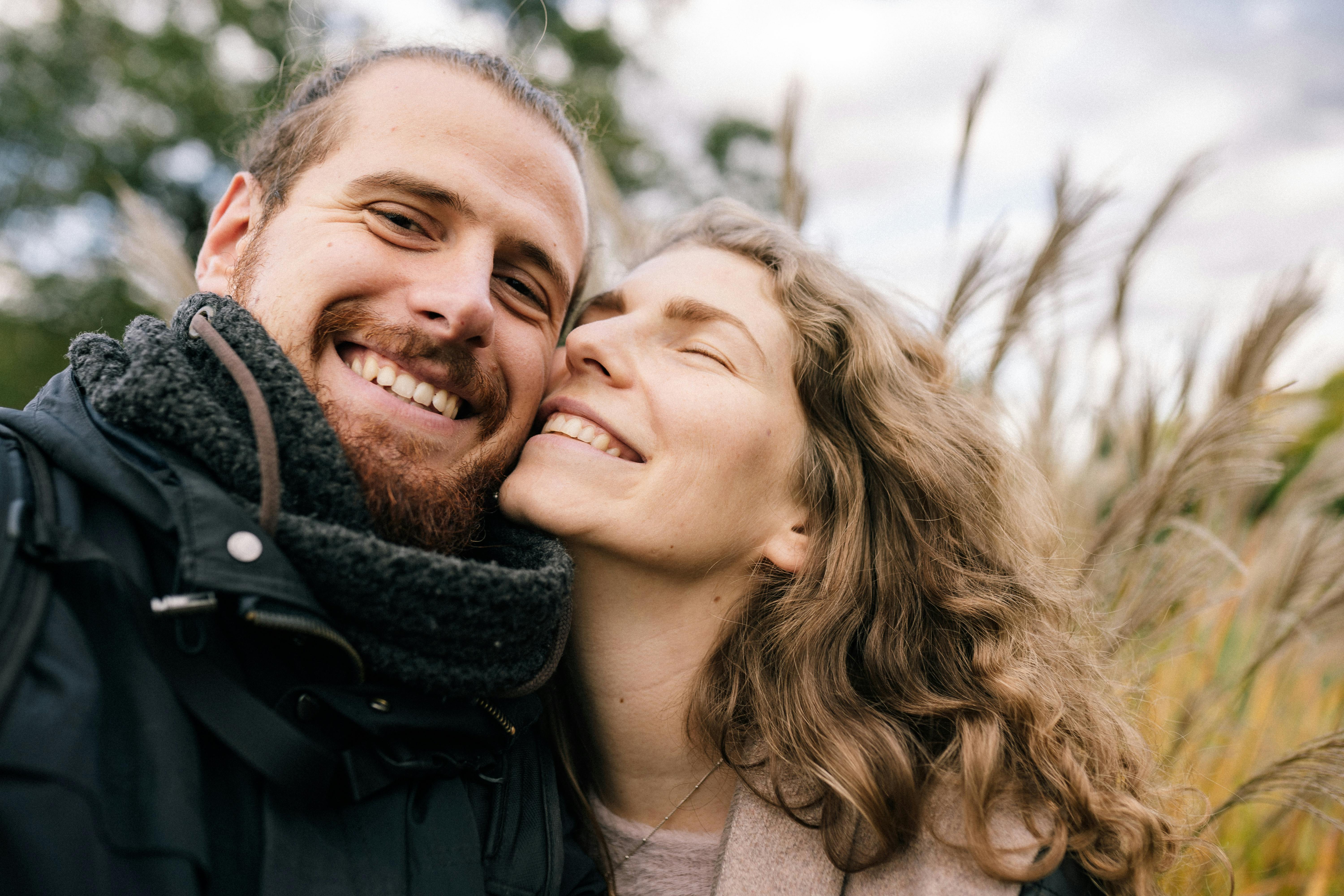 Happy couple as a symbol for choosing the right condom