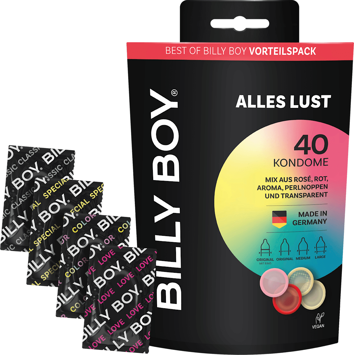 Kondome Alles Lust, Breite 52mm bis 56mm BILLY BOY