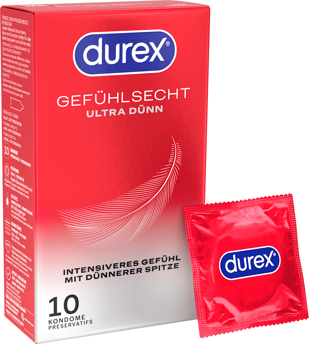 Kondome Gefühlsecht Ultra, Breite 54mm Durex